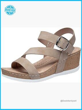 Platform Wedge Sandals Comfortable Open Toe Ankle Strap Summer Walking Shoes